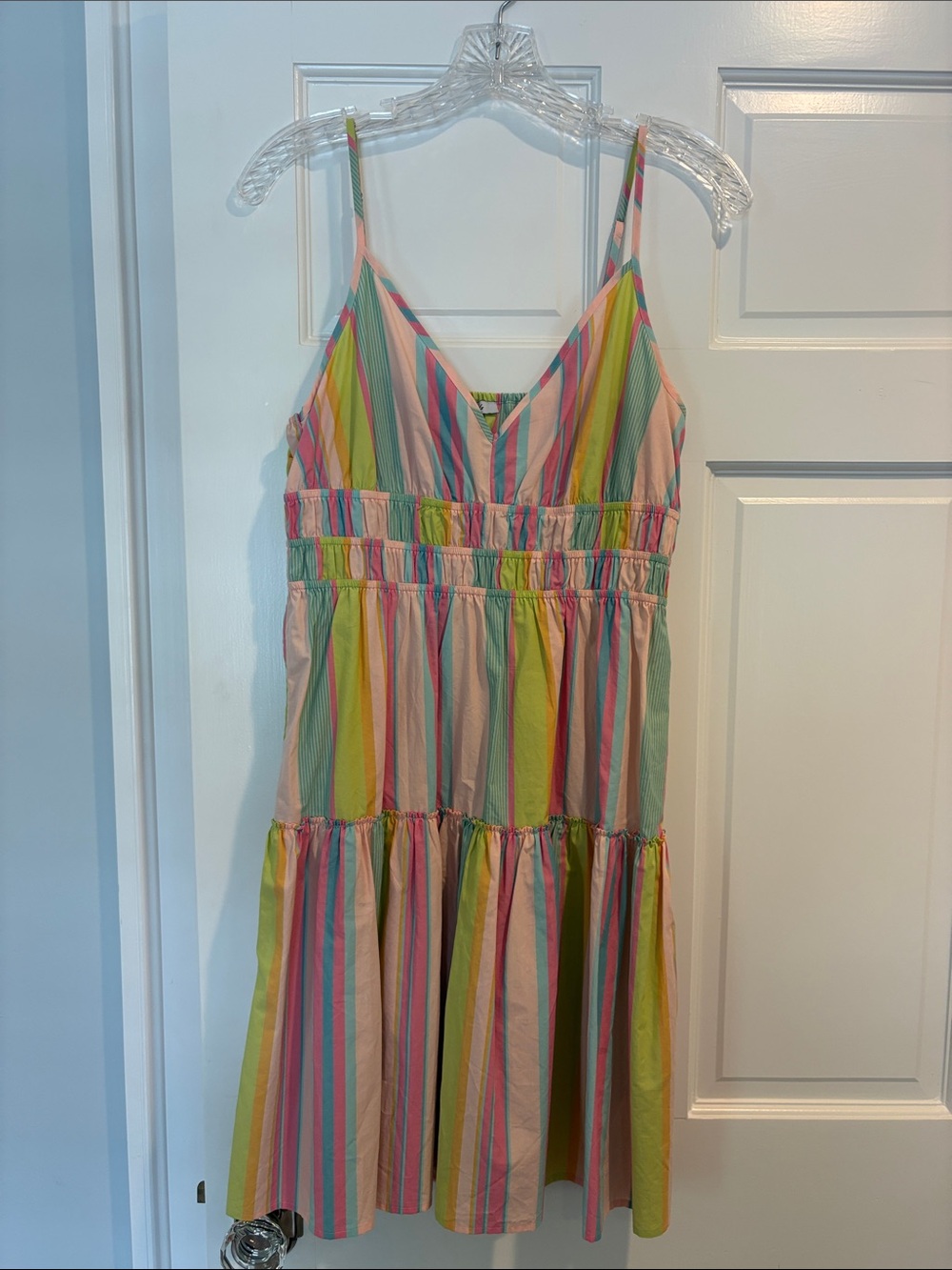 Rails Multi-Color Pastel Stripe Tiered Mini Dress